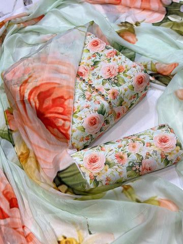 Swiss Lawn Digital Print 3Pc Dress Silk Duppta SW-001