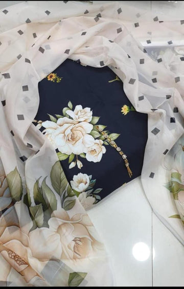 Swiss Lawn Digital Print 3Pc Dress Silk Duppta SW-004