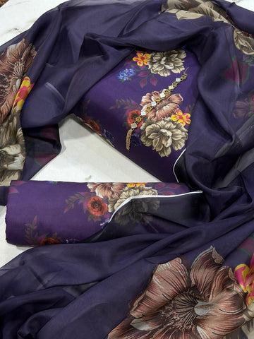 Swiss Lawn Digital Print 3Pc Dress Silk Duppta SW-008