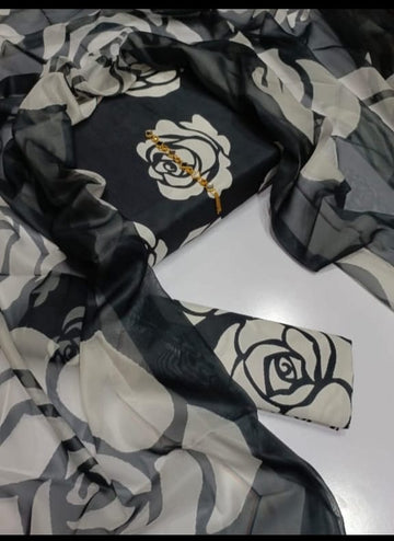 Swiss Lawn Digital Print 3Pc Dress Silk Duppta SW-036