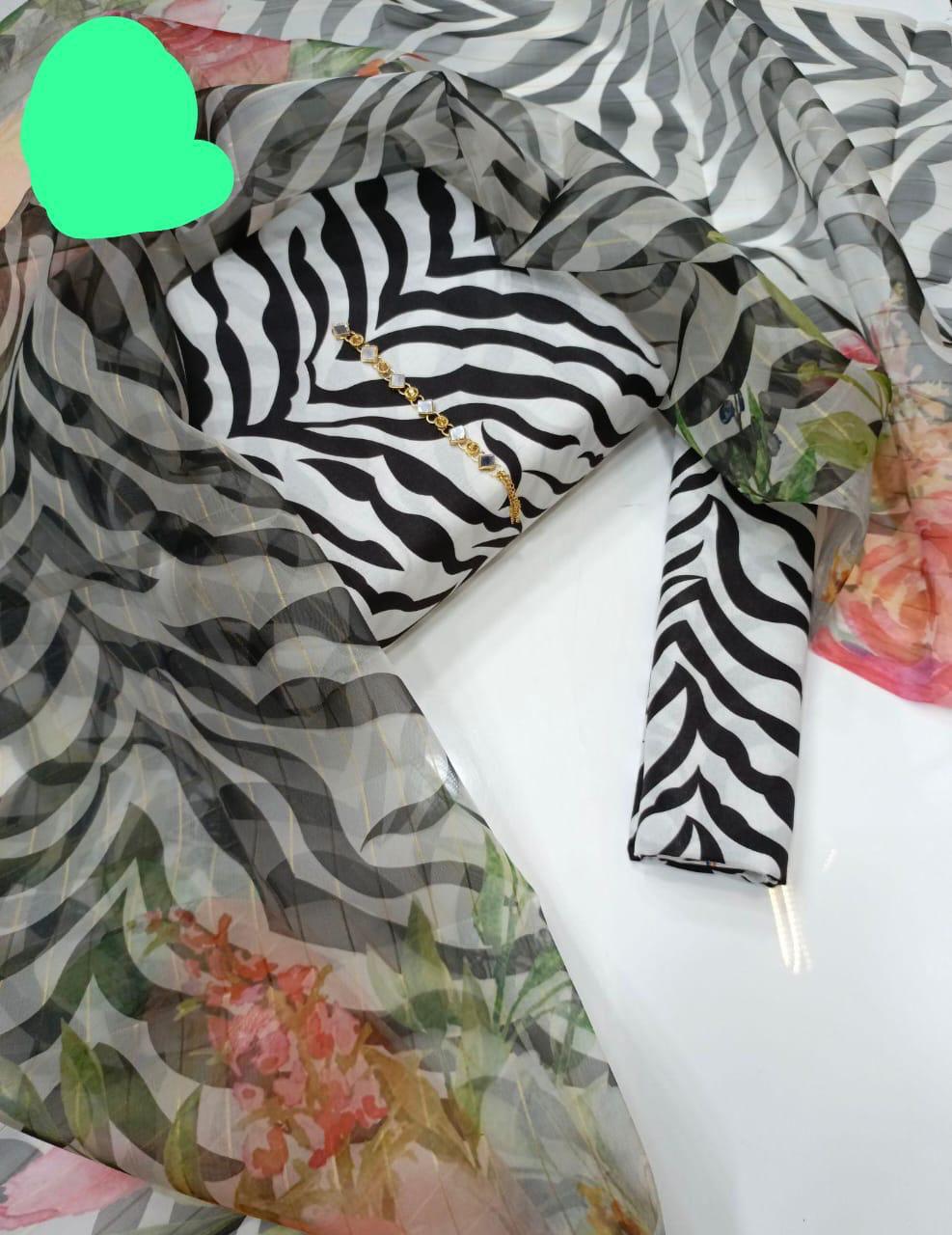 Swiss Lawn Digital Print 3Pc Dress Silk Duppta SW-021