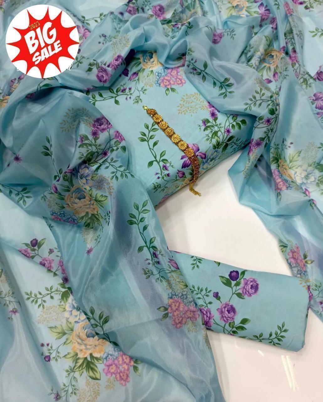 Swiss Lawn Digital Print 3Pc Dress Silk Duppta SW-002